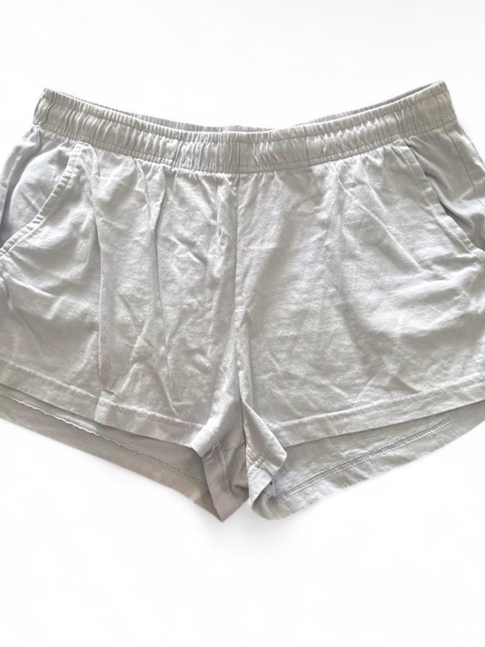 Light Gray Women's Elastic-Waist Casual Shorts